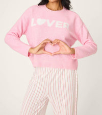 PJ Salvage Feeling Loved Lover Snuggle Sweater in pink - women's sweater