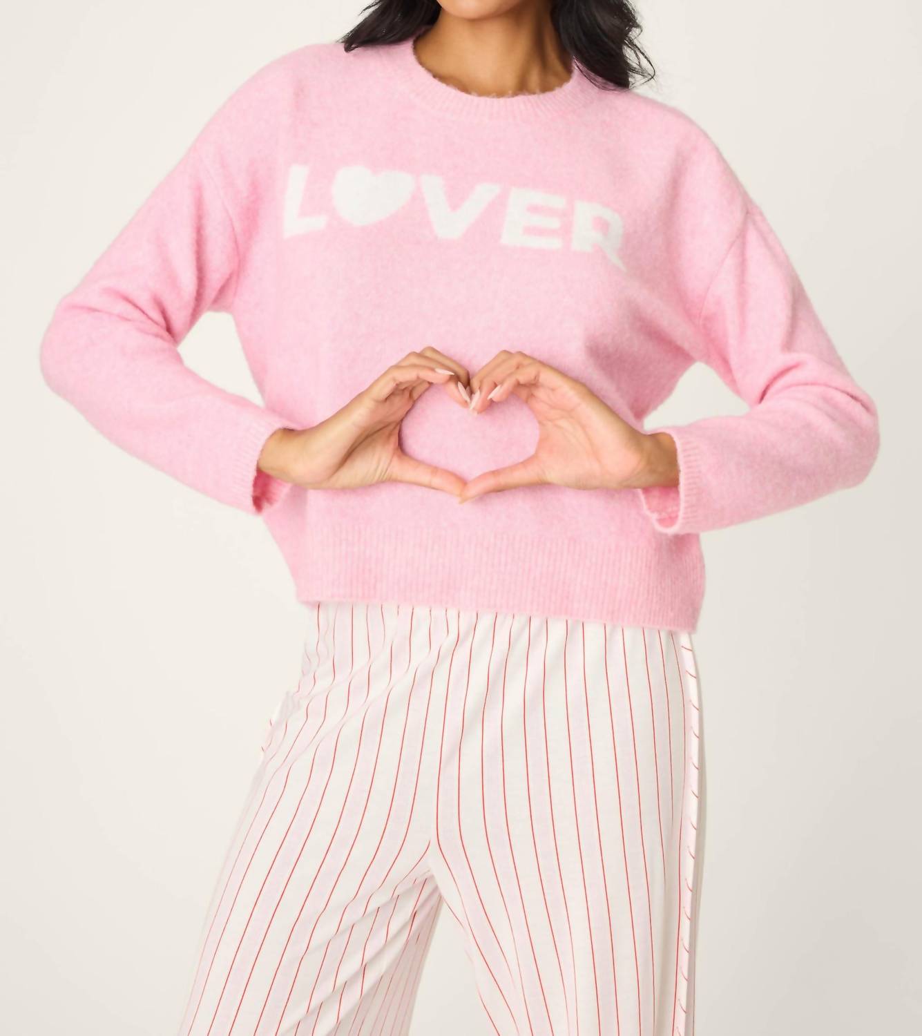 PJ Salvage Feeling Loved Lover Snuggle Sweater in pink - women's sweater