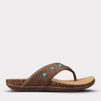 Mykos Women's Jovie Thong Sandal in brown - women's sandal
