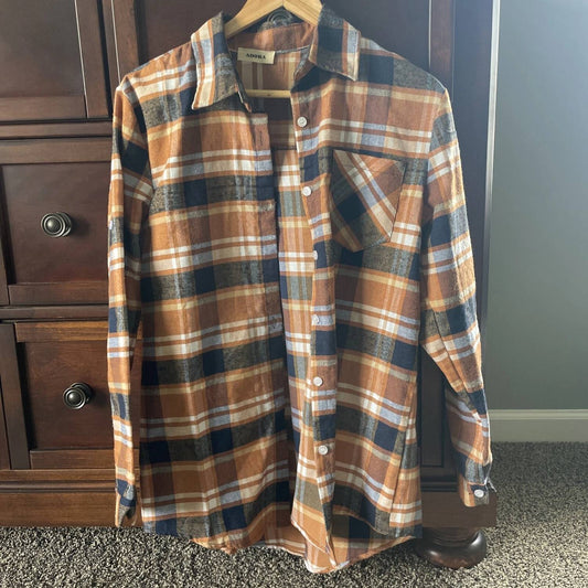 Adora - Women's Roll Up Sleeve Plaid Shirt