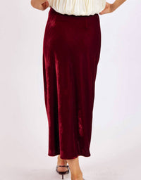 Sage The Label - Twilight Spell Stretch Velvet Bias Midi Skirt