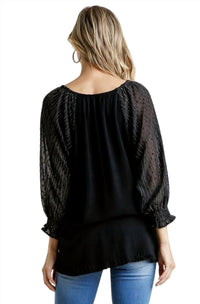 Umgee - Mesh Puff Sleeve Top