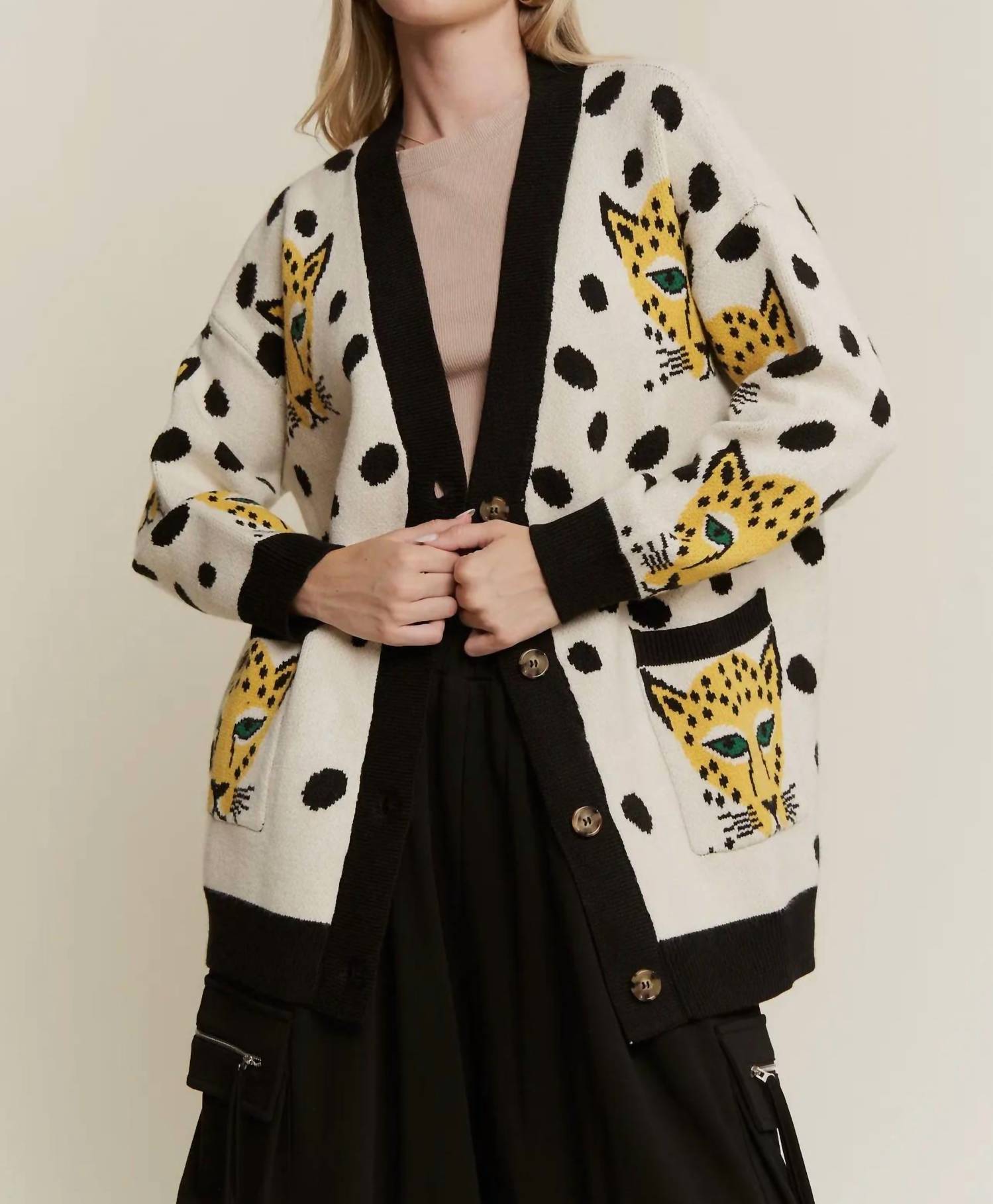 Jade By Jane - Button Down Cheetalicious Cardigan