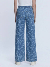 Vervet By Flying Monkey - High Rise Floral Baggy Wide Leg Jeans