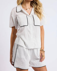 Sage The Label - Community Contrast Button-down Shirt