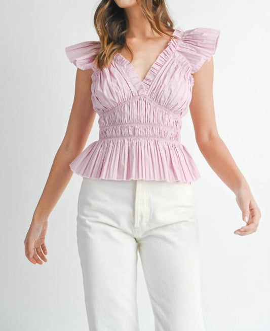 Mable - Pleated Peplum Top