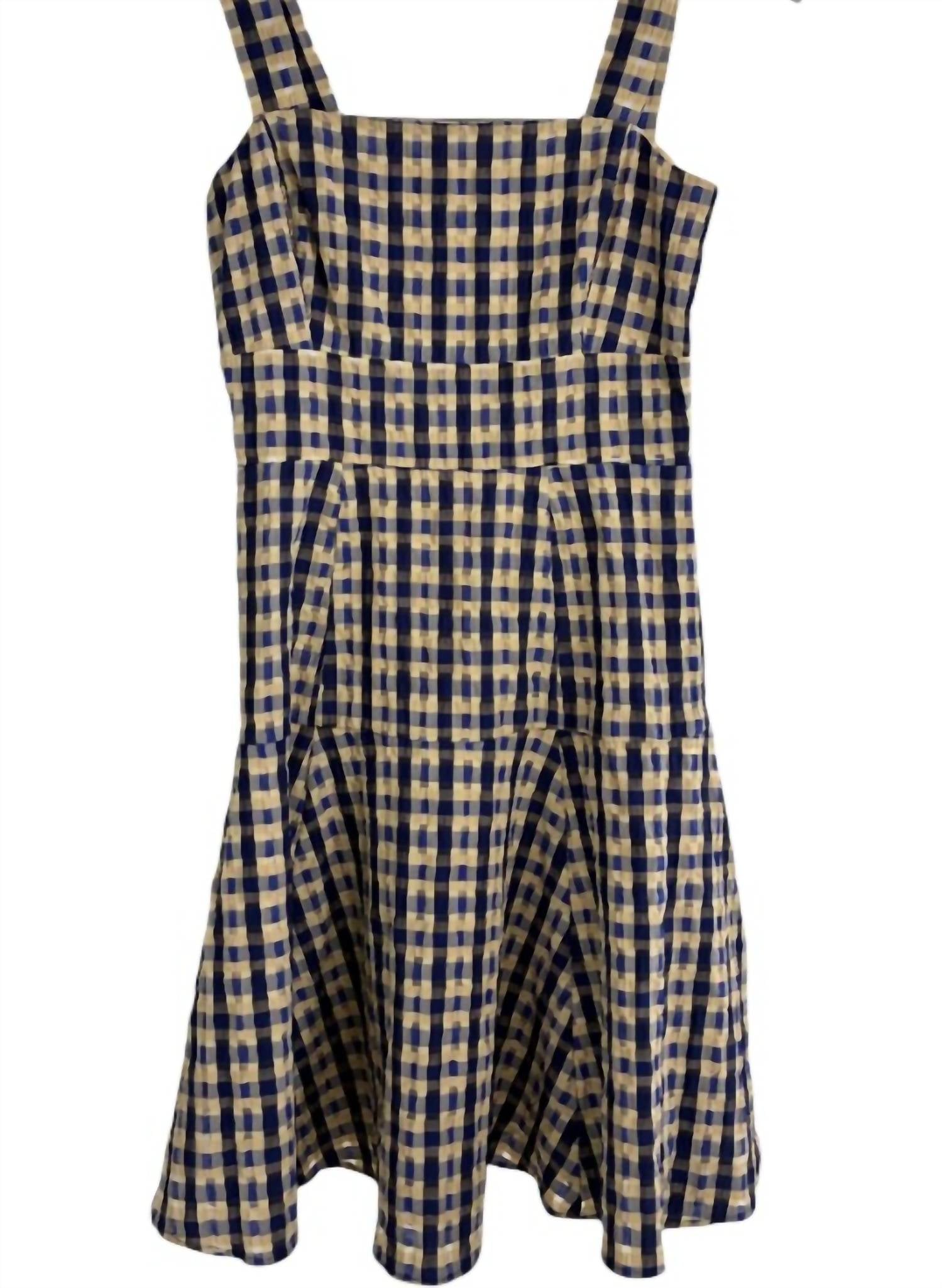 Rosie Assoulin Women's Skater Dress in seersucker check - women's dress