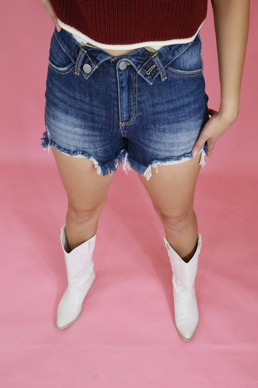 Risen - Women's Fold Over Denim Shorts
