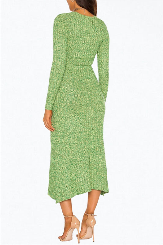 SKYE CUTOUT RIBBED-KNIT MIDI DRESS