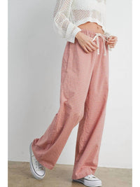 Buttermelon - Drawstring Checked Pants