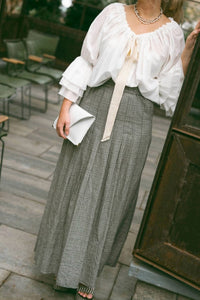 Amano By Lorena Laing - Prince Of Wales Maxi Pleat Skirt