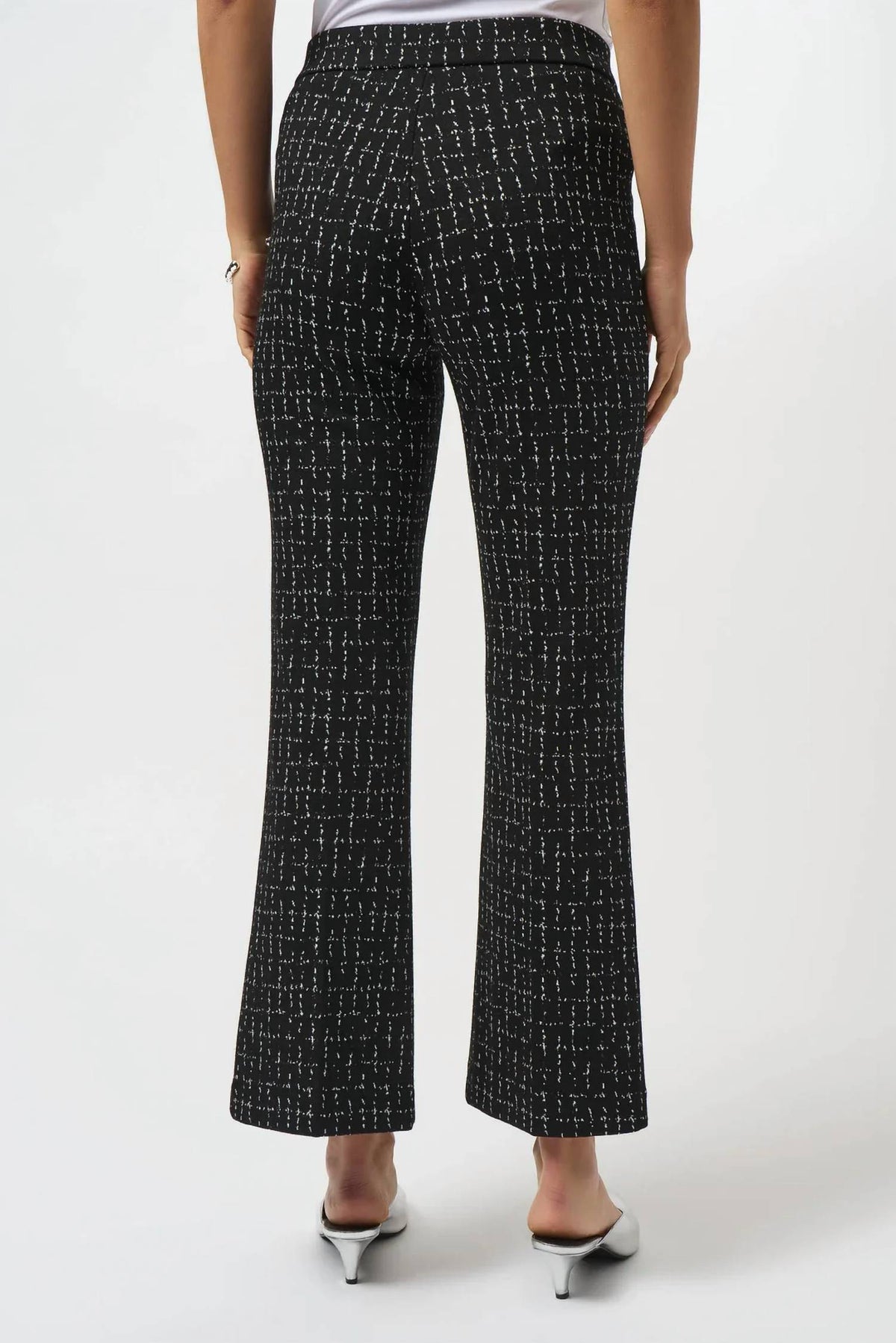 Joseph Ribkoff - Checkered Print Pull On Flared Pants
