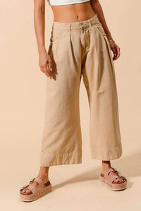 So Me - Mid Rise Wide Leg Chino Pants With Pockets