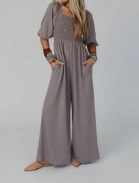 Three Bird Nest - Smocked Wide Leg Jumpsuit