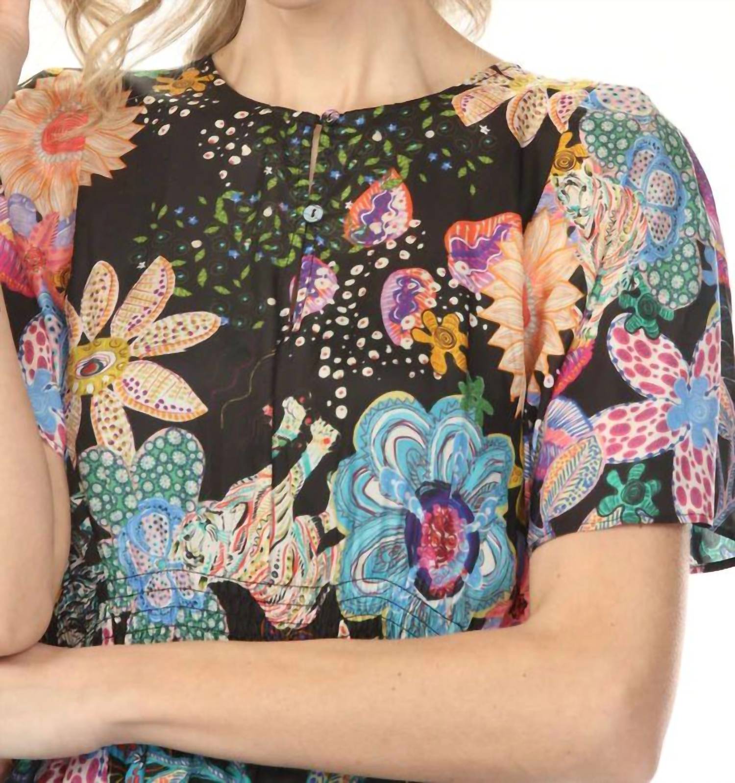 Johnny Was DAMARIS SLIP DRESS in caetena print repeat - women's dress - view 6