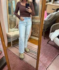 Lovervet - High Rise Slim Wide Jeans