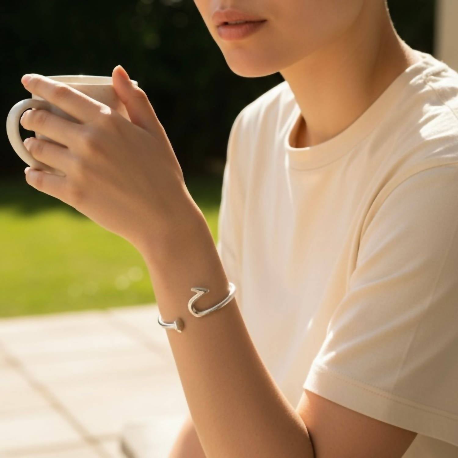 Jagged Halo Jewelry - Women's Nailed It Nail Cuff Bangle