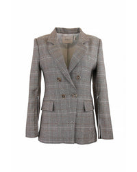 Theo The Label - Women's Eudora Split Sleeve Sequined Prince Of Wales Jacket