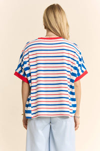 Davi & Dani - Striped Short Sleeve Boxy Tee