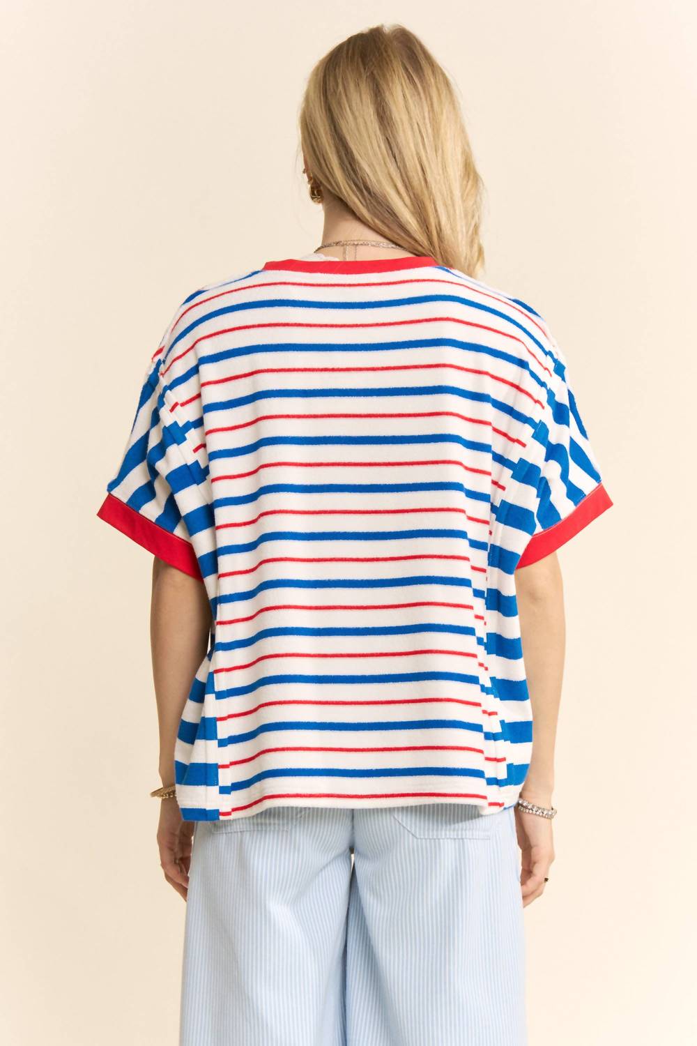 Davi & Dani - Striped Short Sleeve Boxy Tee