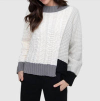 Olivia by Habitat Mixed Stitch Sweater in ivory - women's sweater