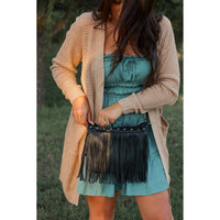 Julia Rose Nora Fringe Bag in black 1 - women's bag - alternate view