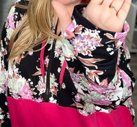 Flowerdaze - Half Zip Hoodie Sweatshirt With Thumbholes
