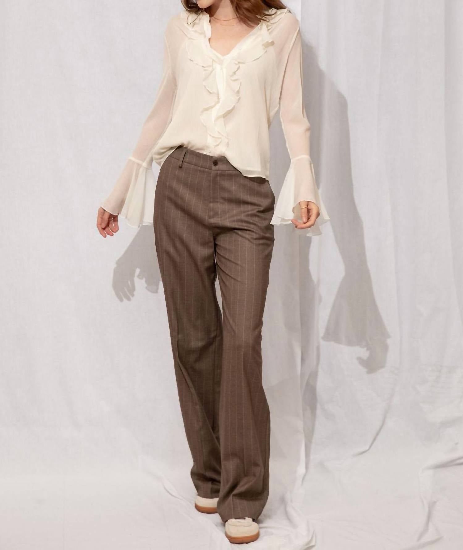 Lucy Paris - Delphine Long Sleeve V-neck Top
