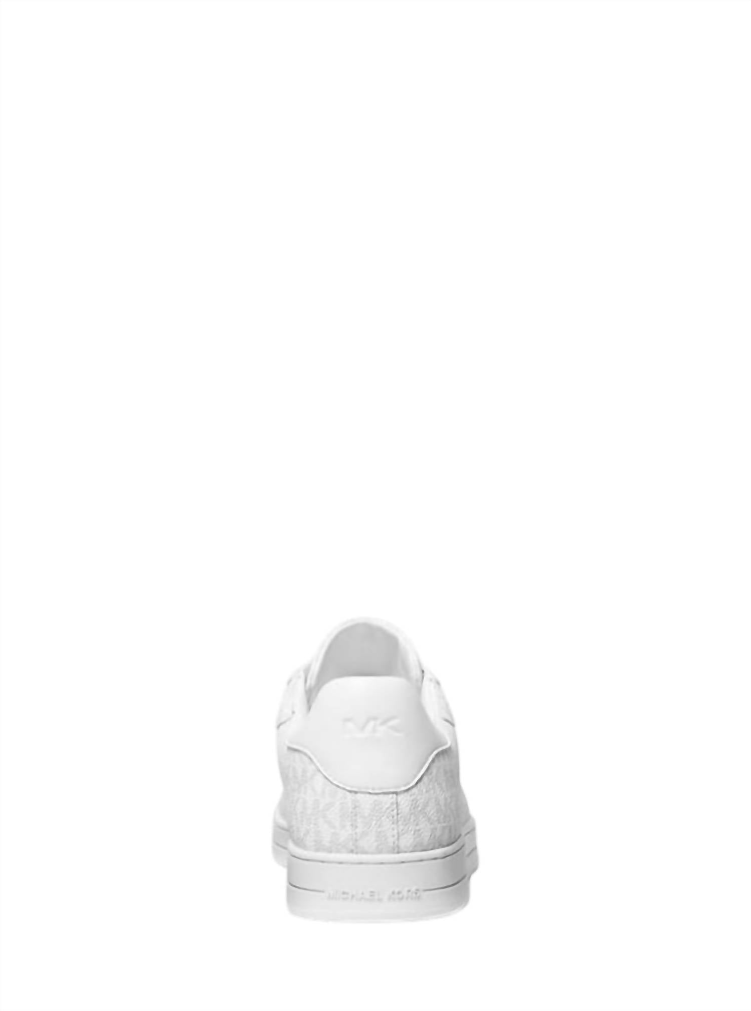 MICHAEL KORS Men's Keating Signature Logo Lace-up Sneakers in bright white - men's sneaker - alternate view