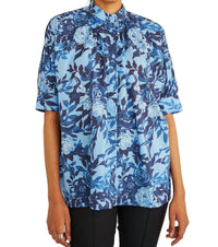 BANJANAN Ivy Button Down Shirt in clematis - women's blouse