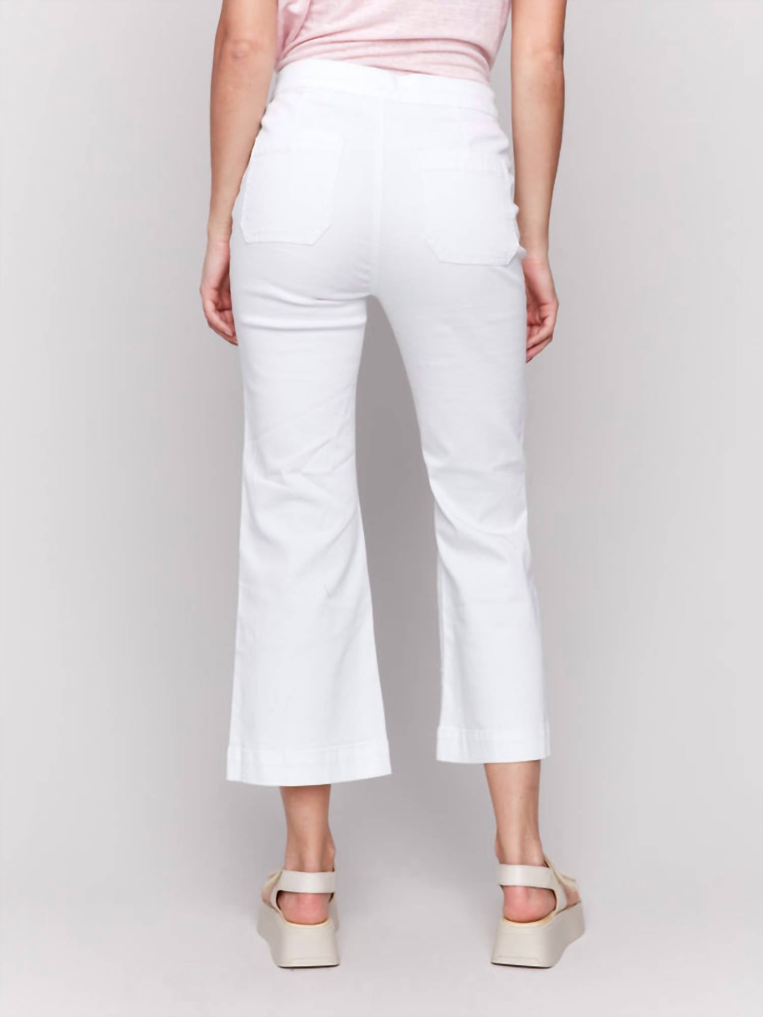 Charlie B - Cropped Pull-on Flare Jeans