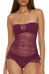 BECCA Muse Bandeau Tankini Swimsuit in aubergine - women's swimwear - view 5