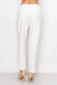 Joh Women's Katie Knit Crepe Pants in white - women's pants - alternate view