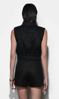 Greylin - Haisley Linen Lapel With Elastic Hem Vest