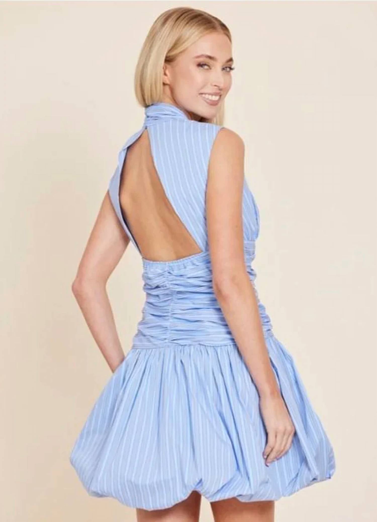 Dolce Cabo - Poplin Striped Bubble Mini Dress