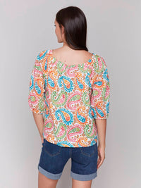 Charlie B - Lightweight Printed Off Shoulder Top