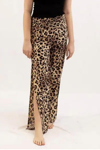 The Royal Standard Oceanside Cover-up Pants in leopard - women's pants - detail view