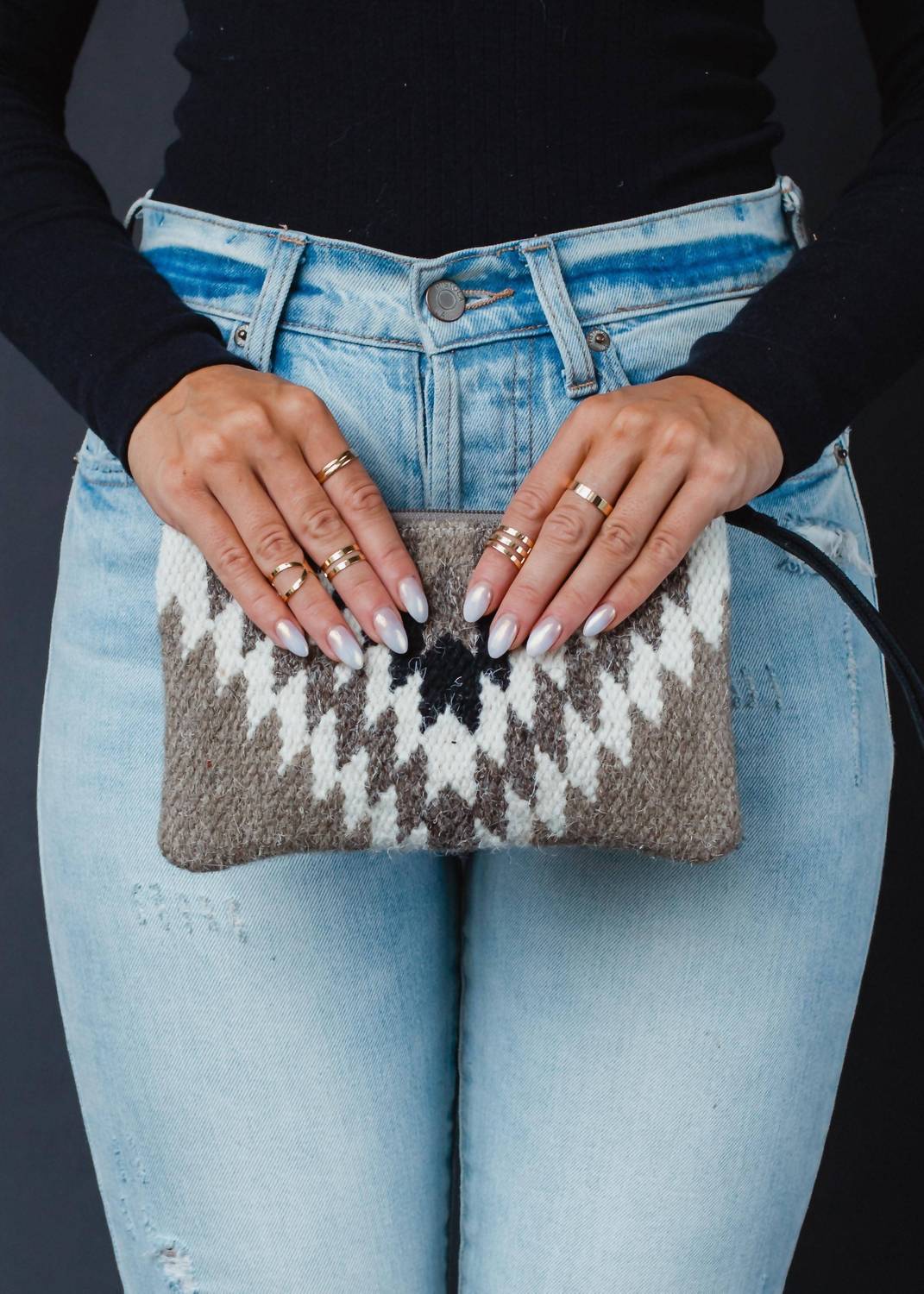 Panache Apparel - Women's Aztec Western Southwestern Woven Cotton Wristlet Clutch
