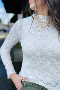 Esqualo - Long Sleeve Lace Top
