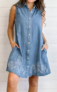 Elan - Eyelet Trim Dress