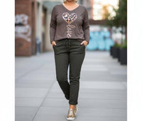 Made In Italy - Ultra Soft Wild Love Fleece V-neck Top