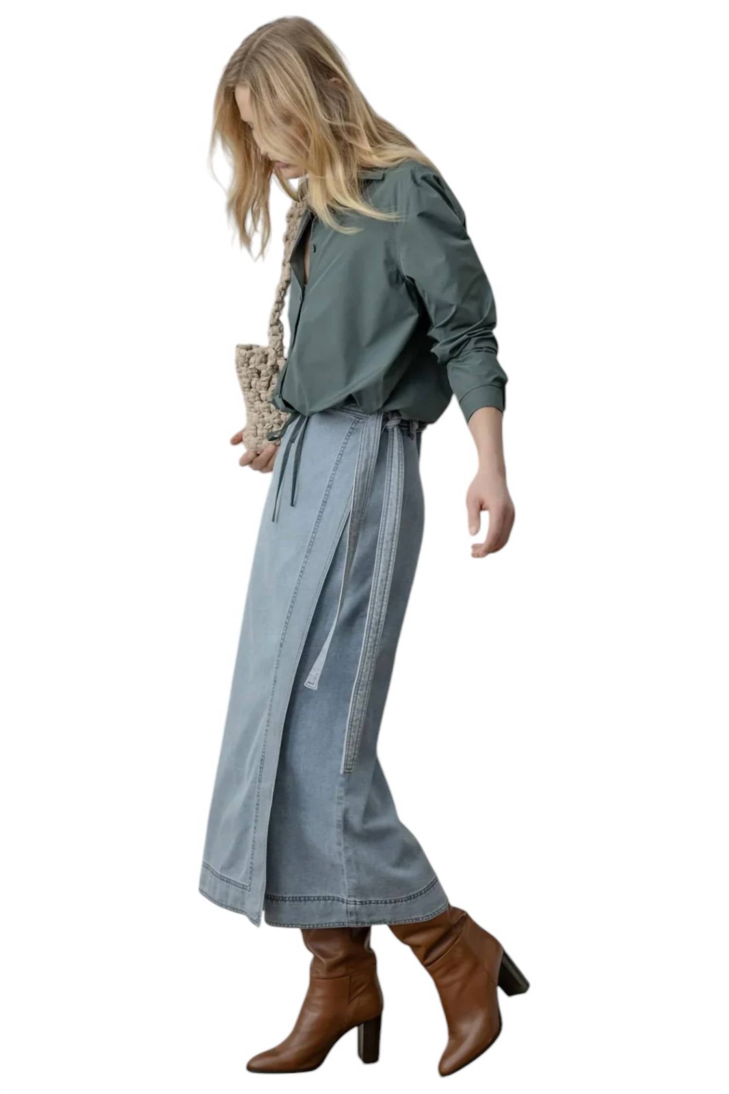 Lilla P - Denim Wrap Skirt