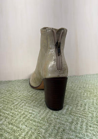CHOCOLAT BLU Women's BOSTON Leather Bootie in gold metallic - women's shoe - detail view