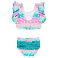 Rufflebutts - Toddlers Mermaid Tankini Two-Piece Swimsuit