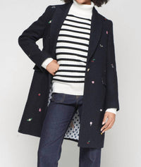 Vilagallo - Aricia Mini Embroidery Wool Long Coat
