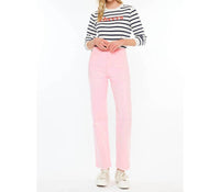 KanCan High Rise True Straight Comfort Jeans in pink - women's jeans - view 6