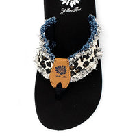Yellowbox - Women's Denim Flipflop With Denim Fringe