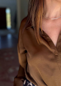 GLAM Maple Leaf Blouse in brown - women's blouse - alternate view
