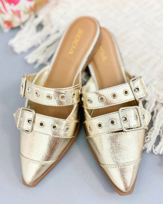 Soda - Women's Double Buckle Mule