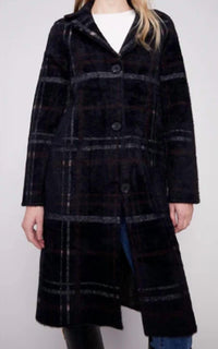 Charlie B - Long Plaid Knit Coatigan